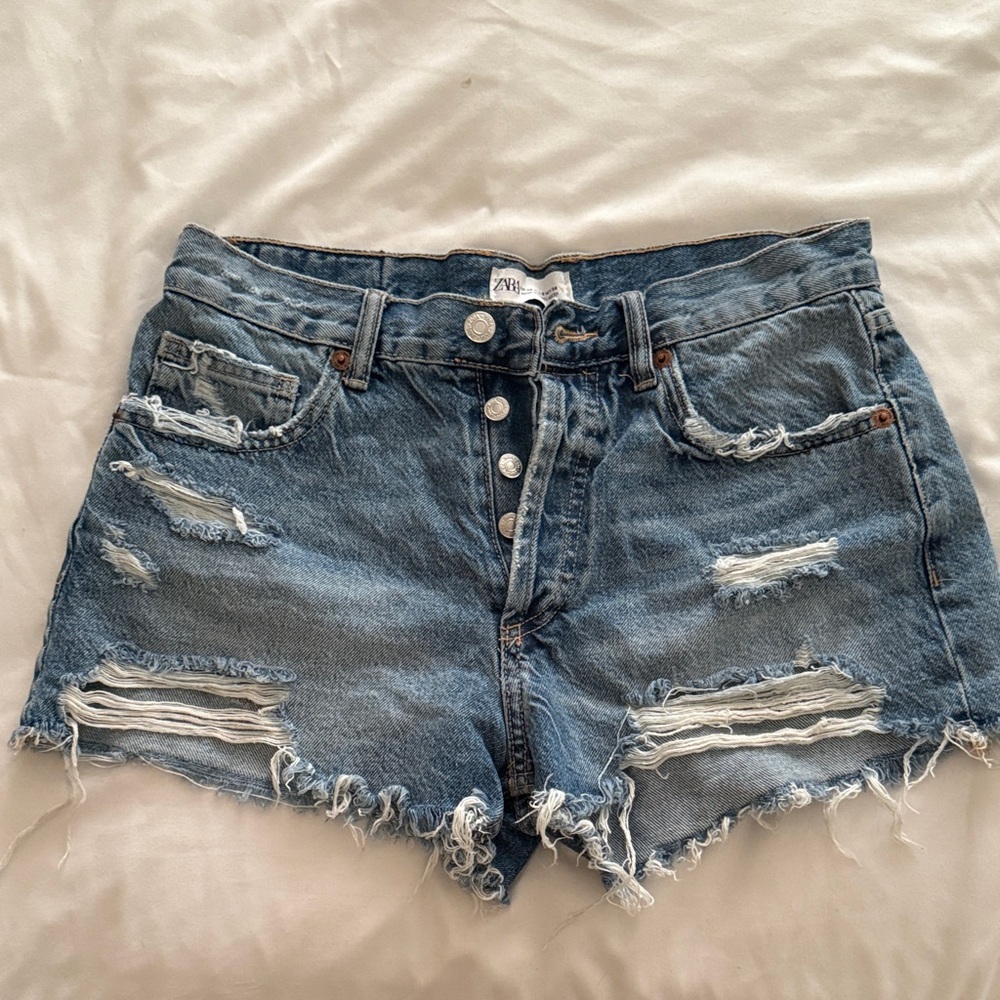 Zara Distressed Jean Shorts